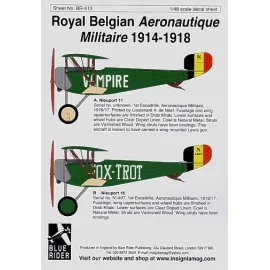 Decalcomania Belgian Air Force 1914-18 Nieuport 16 and 2 x Nieuport 11