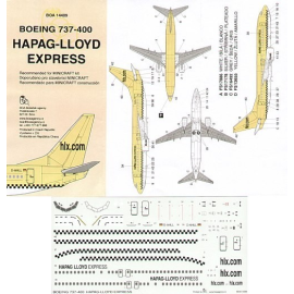  Decalcomania Boeing 737-400 HAPAG-LLOYD EXPRESS D-AHLL yellow 2003 scheme