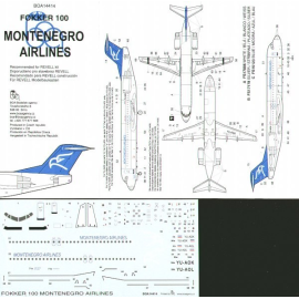 Decalcomania Fokker 100 Montenegro Airlines