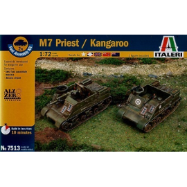 Kit Modello M7 Priest 105mm HMC includes 2 snap together vehicles