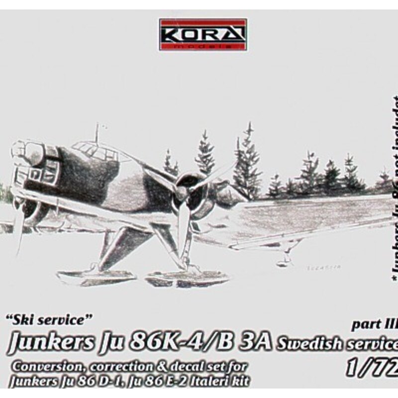 Junkers Ju 86K/B 3A Swedish service part III Ski Service (per i kit modello da Italeri)