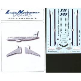 Decalcomania Airbus A319 OY-KBO in SAS 2006 50th Anniversary Retro scheme