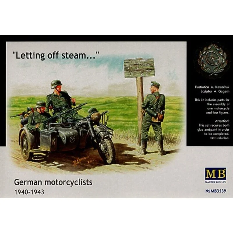 German Motorbike with sidecar and Motorcyclists 1940-43