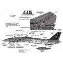 Decalcomania Grumman F-14A (1) 161621 NF/100 VF-154 Black Knights USS Independence 1996 double sheet