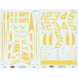 Decalcomania Douglas A-4F Skyhawk Blue Angels Team 1 - 6. Includes serials and names for 1978 team