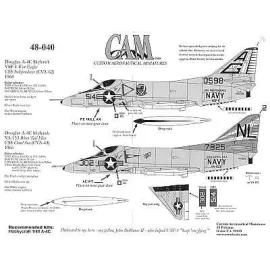 Decalcomania Douglas A-4C Skyhawk (2) 140598 AG/514 VSF-1 USS Independence 1968 147825 NL/302 USS Coral Sea 1966