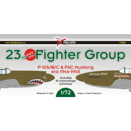  Decalcomania 23° FG nordamericano P-51A/P-51B/P-51C e F-6C Mustang