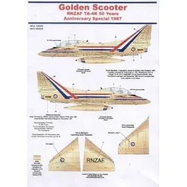Decalcomania Douglas TA-4K Skyhawk (1) NZ6256 2 Squadron Ohakea New Zealnd 1987. Overall Gold scheme.