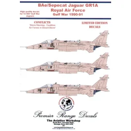 Decalcomania Sepecat Jaguar GR.1 Desert Storm (12) XX733 ′Baggers′ XZ364 ′Badman′ XZ108 ′Rule Brittania′ XZ375 ′The Guardian Rea