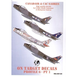  Decalcomania North American F-86 Canadair and CAC Sabres Part 1. (8) XB856 XD753 Squadron Ldr Osbourne both 66 Squadron RAF Lin