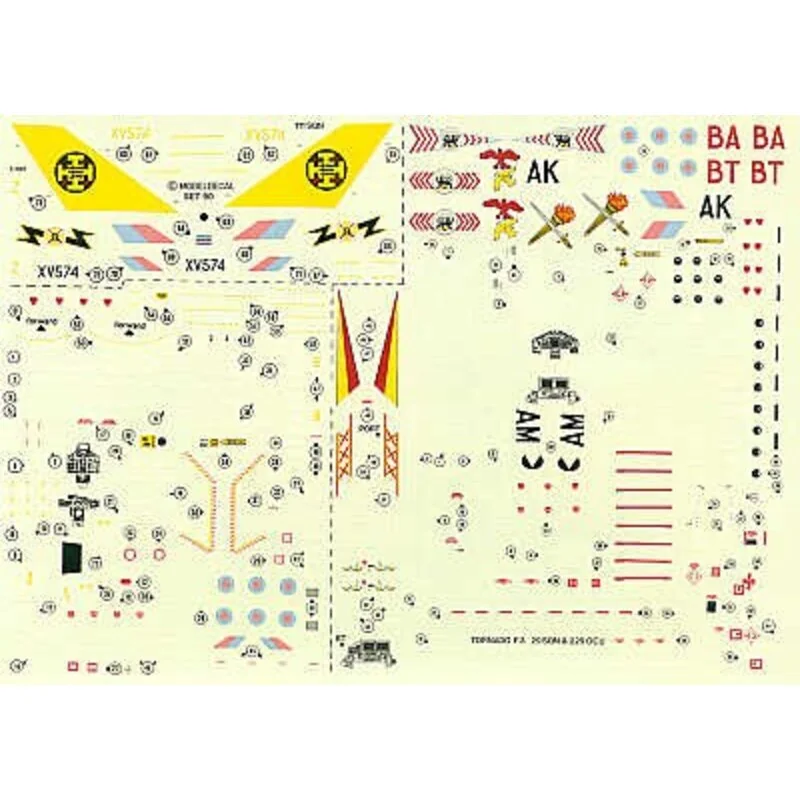 Decalcomania RAF Panavia Tornado F.3. ZE203/BA or ZE208/BT 29 Squadron ZE156/AM or ZE158/AK 229OCU/65Squadron all 1987 Phantom F