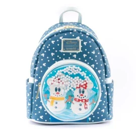  Disney Loungefly Mini Zaino Pupazzo di neve Minnie Mickey Snow Globe