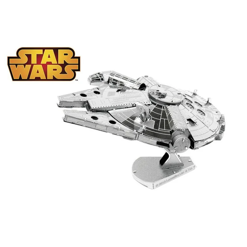 MetalEarth: STAR WARS MILLENNIUM FALCON 7.13x5.55x4.56cm, modello in metallo 3D con 2 fogli, su carta 12x17cm, 14+