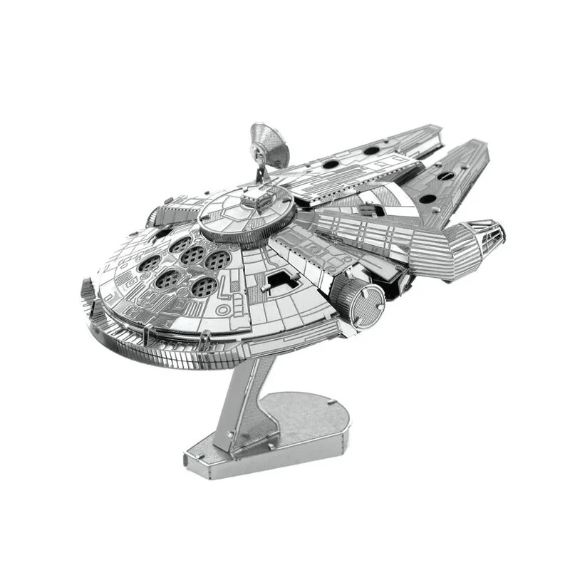 MetalEarth: STAR WARS MILLENNIUM FALCON 7.13x5.55x4.56cm, modello in metallo 3D con 2 fogli, su carta 12x17cm, 14+