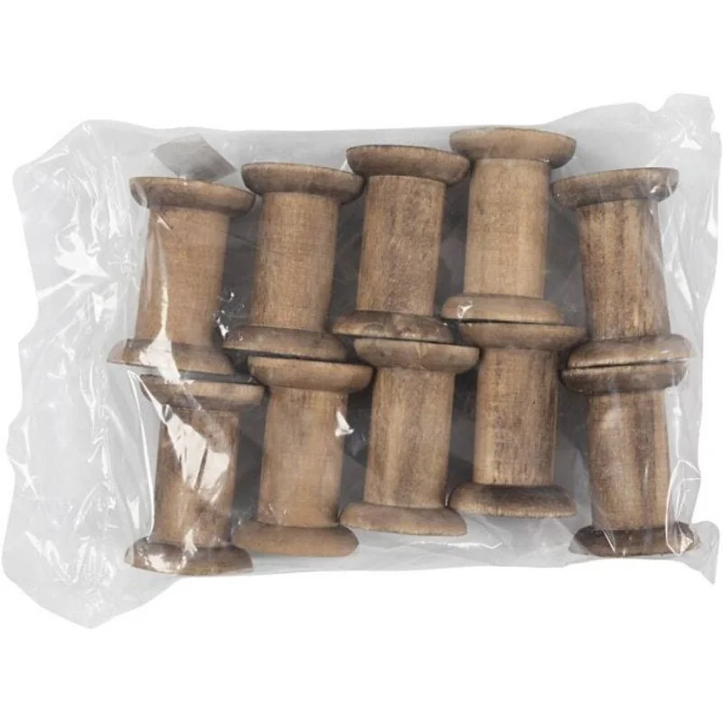 Rocchetto, H: 70 mm, diam: 30+48 mm, Pioppo, 10pz, misura buco 10 mm