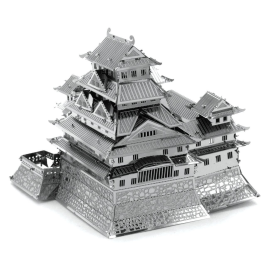 Modello architettura Architettura di MetalEarth: HIMEJI CASTLE 7.2x6.9x6cm, modello 3D in metallo con 3 fogli, su carta 12x17cm,