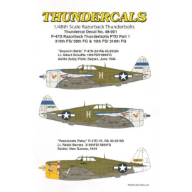  Decalcomania Republic P-47D Thunderbolt 'Razorback' PTO Part 1 (2) 43-25324/H 19th FS/318th FG Lt Albert Schaffle 'Bouncin Bett