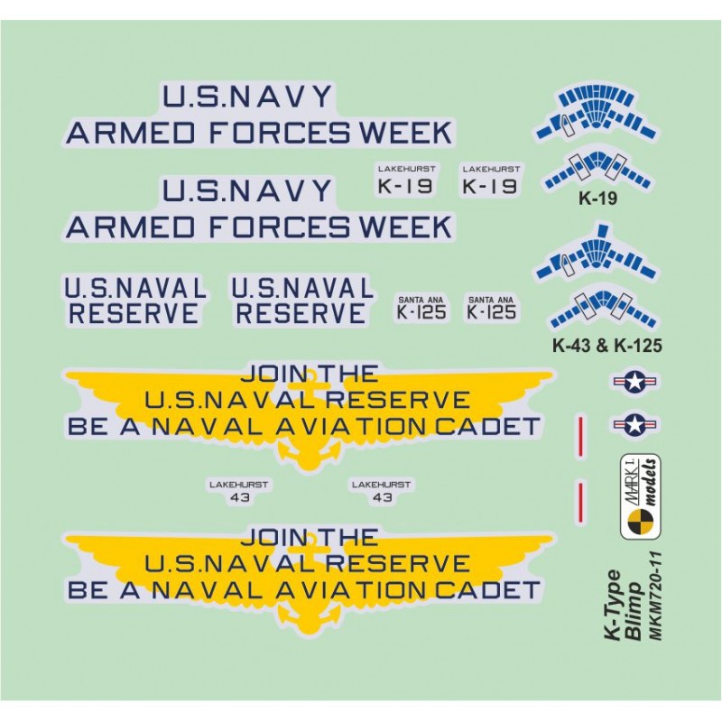 Kit modello Mark i models Dirigibile tipo K (K-19/43/125) 'Segnali speciali 