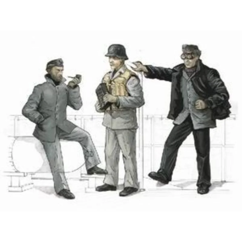 S-100 Schnellboot Deck Crew figures x 3 (per i kit modello da Revell)