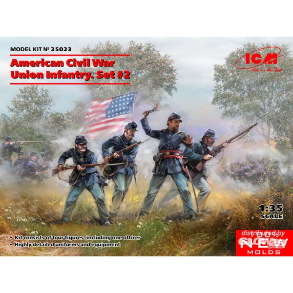 Fanteria dell'Unione della Guerra Civile Americana. Set 2 (100% nuovi  stampi)