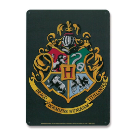  Targa in metallo di Harry Potter Logo Hogwarts 15 x 21 cm