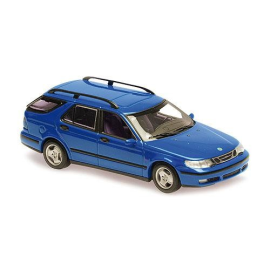 Automodello Saab 9-5 station wagon blu met 1999