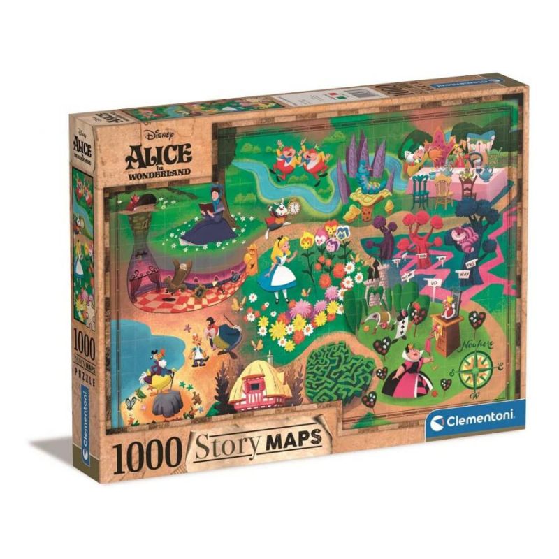 Puzzle Mappe Disney - 1000 pezzi - Alice nel paese delle meraviglie
