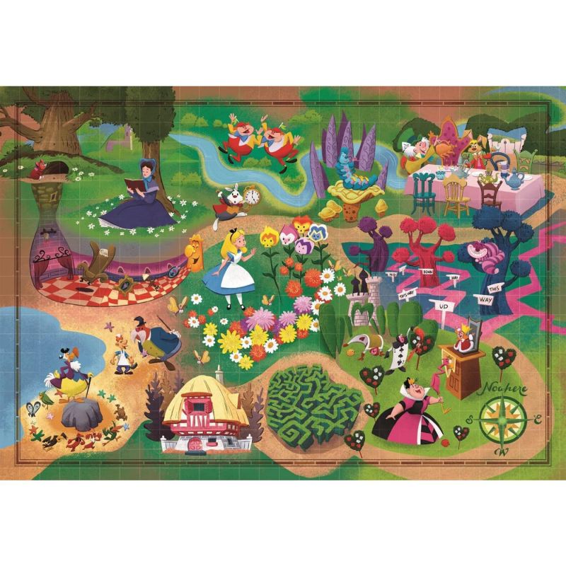 Clementoni Mappe Disney - 1000 pezzi - Alice nel paese delle