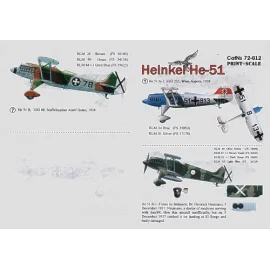 Decalcomania Heinkel He 51 (7) 51+B13 3/JG 233 Vienna 1938 Z-85 Dr Heinrich Neumann Spain 1937 2-9 JG 88 Condore Legion GA+VK Za