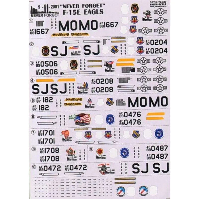 Decalcomania McDonnell Douglas F-15E Strike Eagle Never Forget