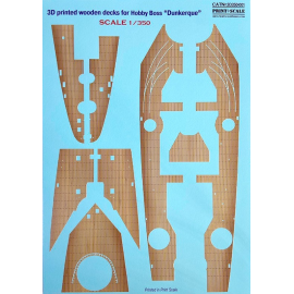  Mazzi in legno Dunkerque Corazzata della Marina francese 3D350-001 / Mazzi in legno stampati in 3D per Hobby Boss “Dunkerque”