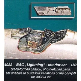 BAC/EE Lightning interior (per i kit modello da Airfix) Vac canopy etched parts to build 1 of 4 variations