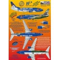 Decalcomania Boeing 737-300 WP Western Pacific N946WP Spirit of Durango/Purgatory Resort includes photo etch parts. Designed to 