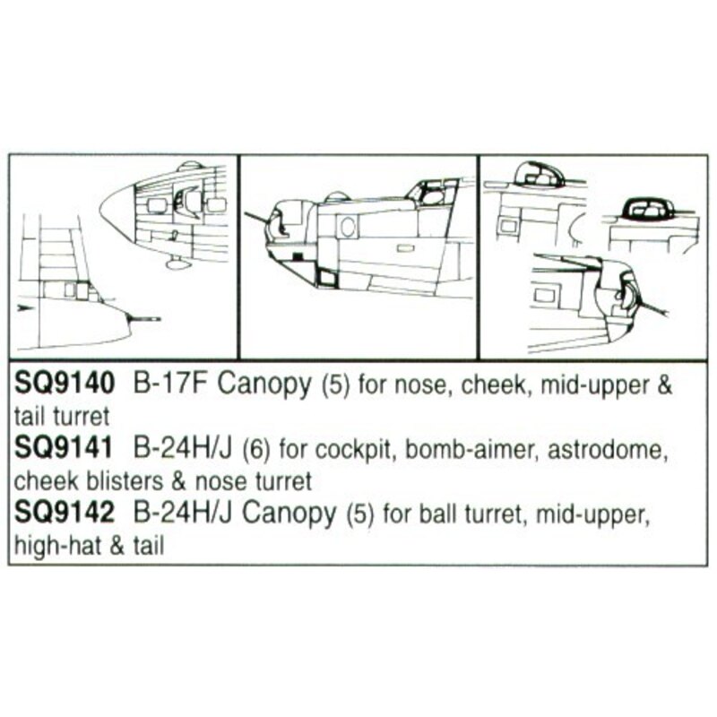 Consolidated B-24H Liberator/Consolidated B-24J Liberator Ball turret bombardier window astrodome turret (per i kit modello da A