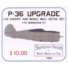 Curtiss P-36 Hawk Upgrade set (per i kit modello da Monogram) This 9 piece set includes a full cockpit and wheel wells