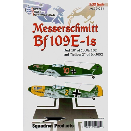  Decalcomania Messerschmitt Bf 109E-1. (2) ′Red 10′ of 2./JGr102 FÅrstenwalde Germany August 1939 and ′Yellow 2′ of 6./JG52. Inc