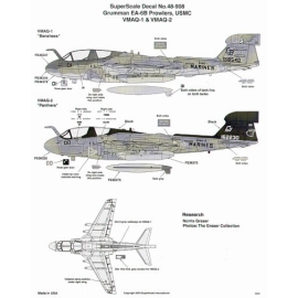  Decalcomania Grumman EA-6B Prowlers (2) 158540 CB/01 VMAQ-1 Banshees 162230 CY-00 VMAQ-2 Panthers black fin. Both low viz greys
