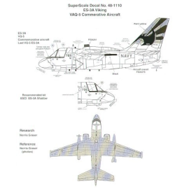  Decalcomania Lockheed S-3A Viking (1) 159405 SS/725 VQ-5 Sea Shadows 1991-1999 Commemorative scheme