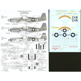 Decalcomania per aereo militar Decalcomania North American P-51B Mustangs 362 FS/357 FG 1944 (3) 43-6637 G4-K Lt Walter Perry `Q