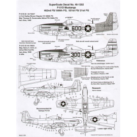 Decalcomania per aereo militar Decalcomania North American P-51D Mustangs (2) 44-72547/600 506thFG Lt Col Harley Brown CO `Talla