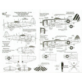 Decalcomania per aereo militar Decalcomania Republic P-47N Thunderbolt (2) Honolulu Tina/ Moki 19FS Black /yellow striped tail 4