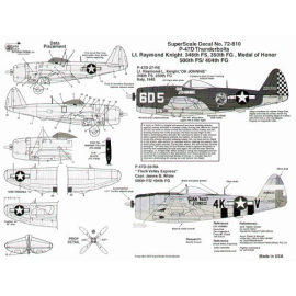  Decalcomania Republic P-47D Thunderbolt bubbletops (2) 226785/6D5 346FS/350FG Oh Johnnie Lt Raymond Knight Italy 1945 OD/grey b