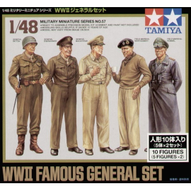 Figurini Famous WWII Generals. 2 each of Patton Eisenhower MaCarthur Montgomery Rommel