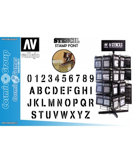 Utensili Vallejo STENCIL STLET002 STAMP FONT nel 1001hobbies (Ref.72629)