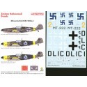 Decalcomania Messerschmitt Bf 109G-2 in Finnish service (3) DL+IC in delivery scheme and two versions as Yellow 2 MT-222 with 1/