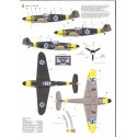 Decalcomania Messerschmitt Bf 109G-2 in Finnish service (3) DL+IC in delivery scheme and two versions as Yellow 2 MT-222 with 1/