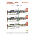 Decalcomania Kawasaki Ki-61 Hein Part 1. (3) 244 Sentai. Blue 24 2 versions with blue fuselage stripe Red 24 white fuselage stri