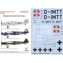 Decalcomania Messerschmitt Bf 108B-1 (3) D-IMTT Willy Messerschmitt′s personal aircraft overall RLM 63 D-IHDD Isle of Man air ra