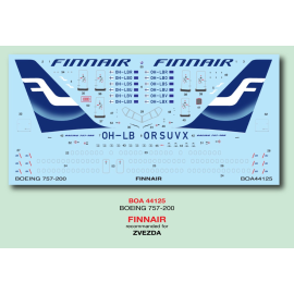  Decalcomania BOEING 757-200 FINNAIR OH-LB Consigliato per Zvezda KIT