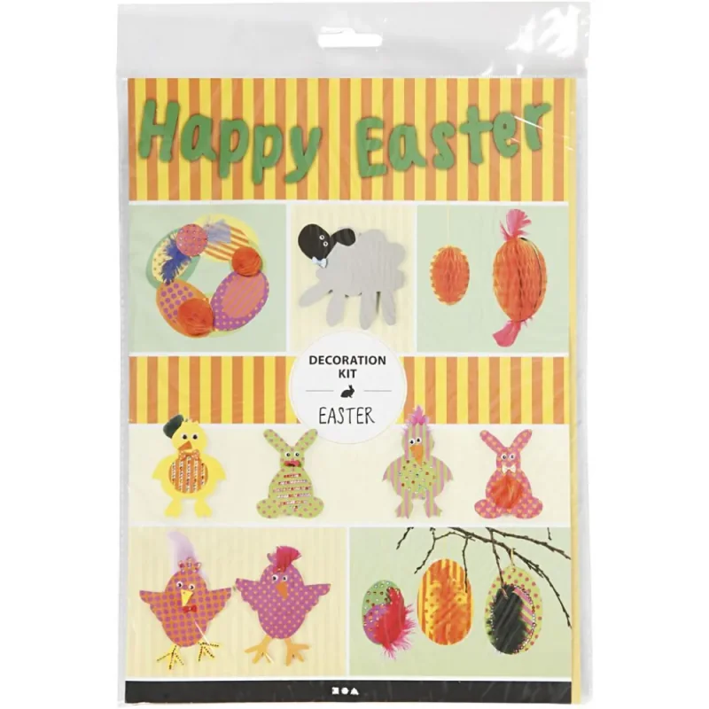 Kit decorazione pasquale fai-da-te, colori forti, Pasqua, 1set